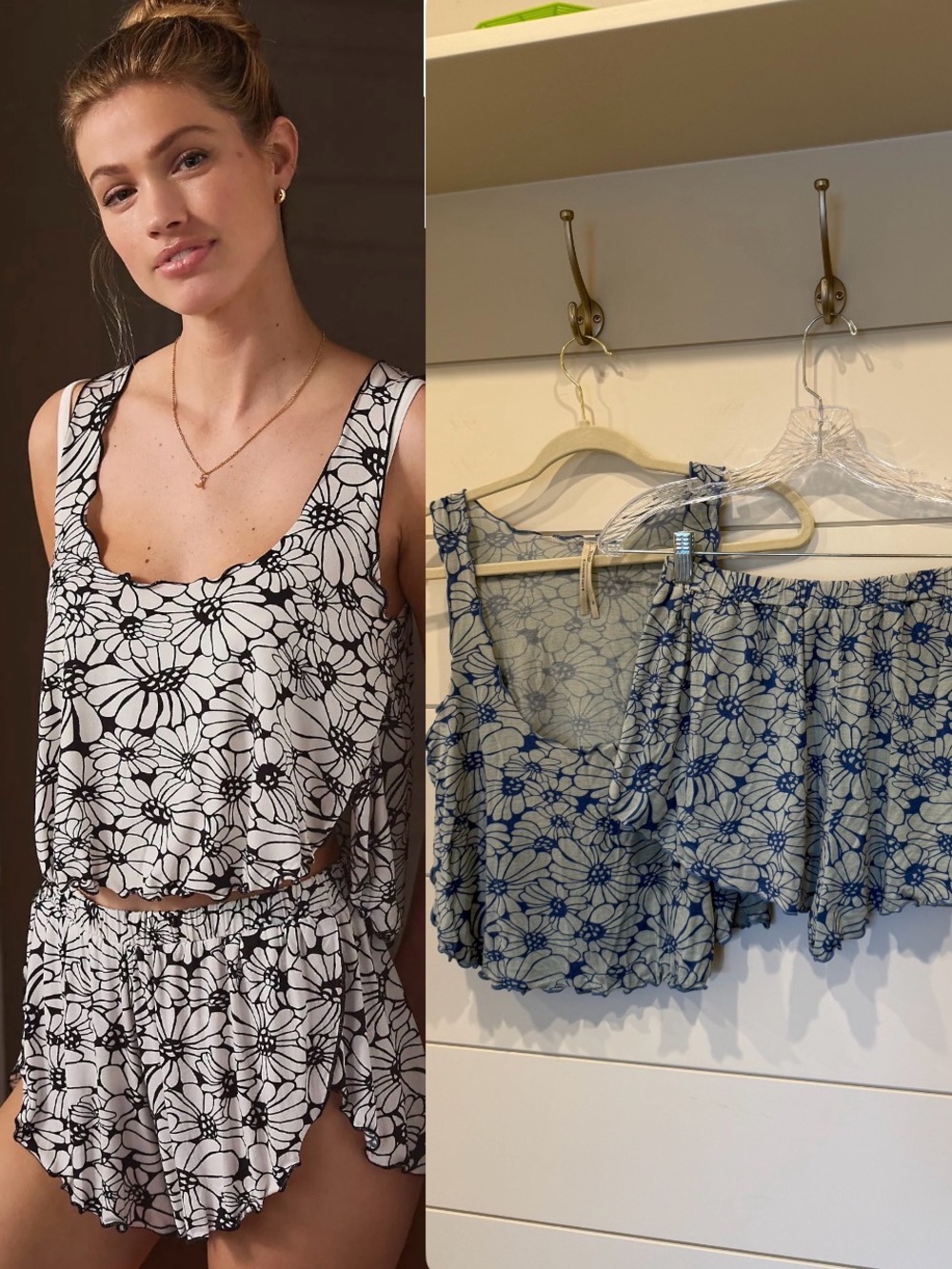 By Anthropologie Lace-Trimmed Sleep Shorts and Top Pajama set XS